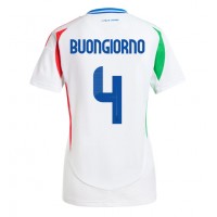 Fotballdrakt Dame Italia Alessandro Buongiorno #4 Bortedrakt EM 2024 Kortermet